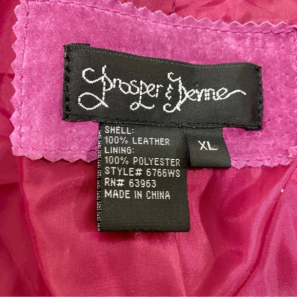 Prosper & Devine Purple Suede Leather Fringe Jacket Tiered Western XL - Picture 6 of 7